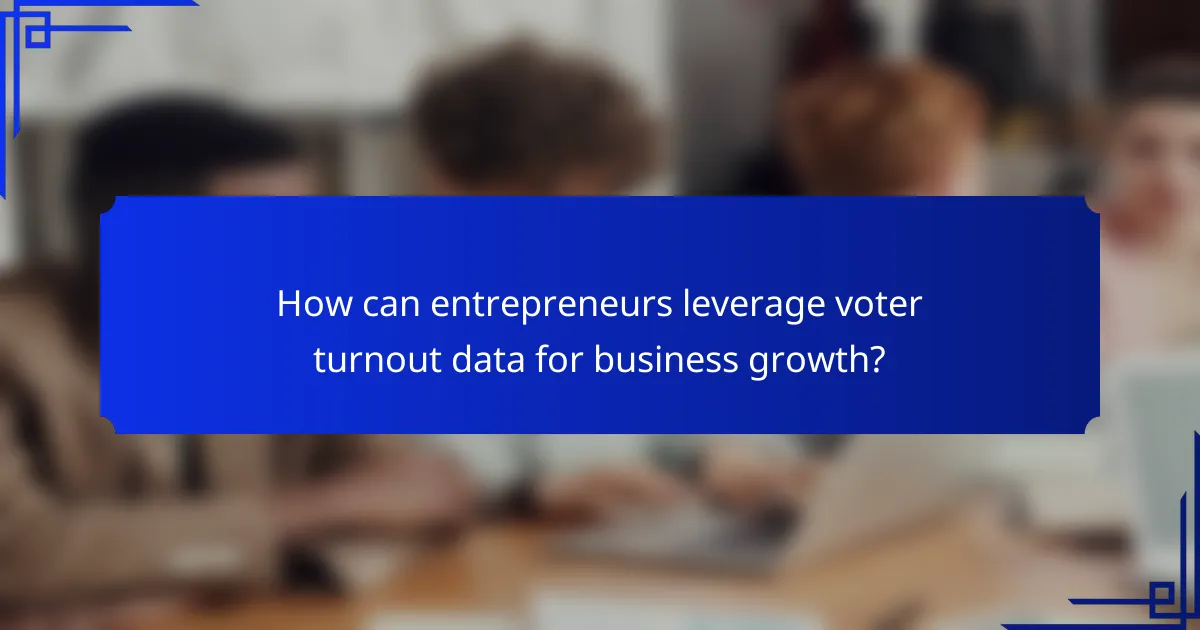 How can entrepreneurs leverage voter turnout data for business growth?