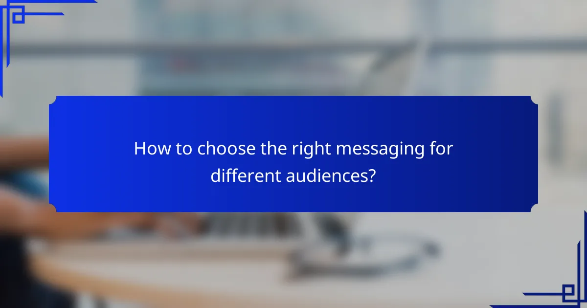 How to choose the right messaging for different audiences?