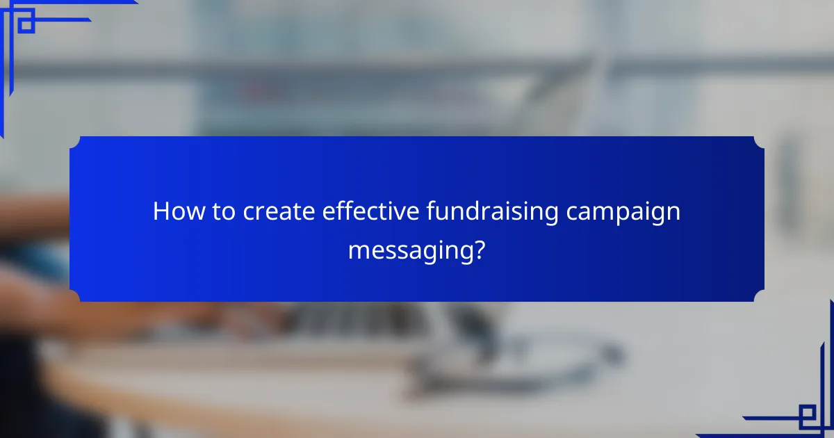 How to create effective fundraising campaign messaging?