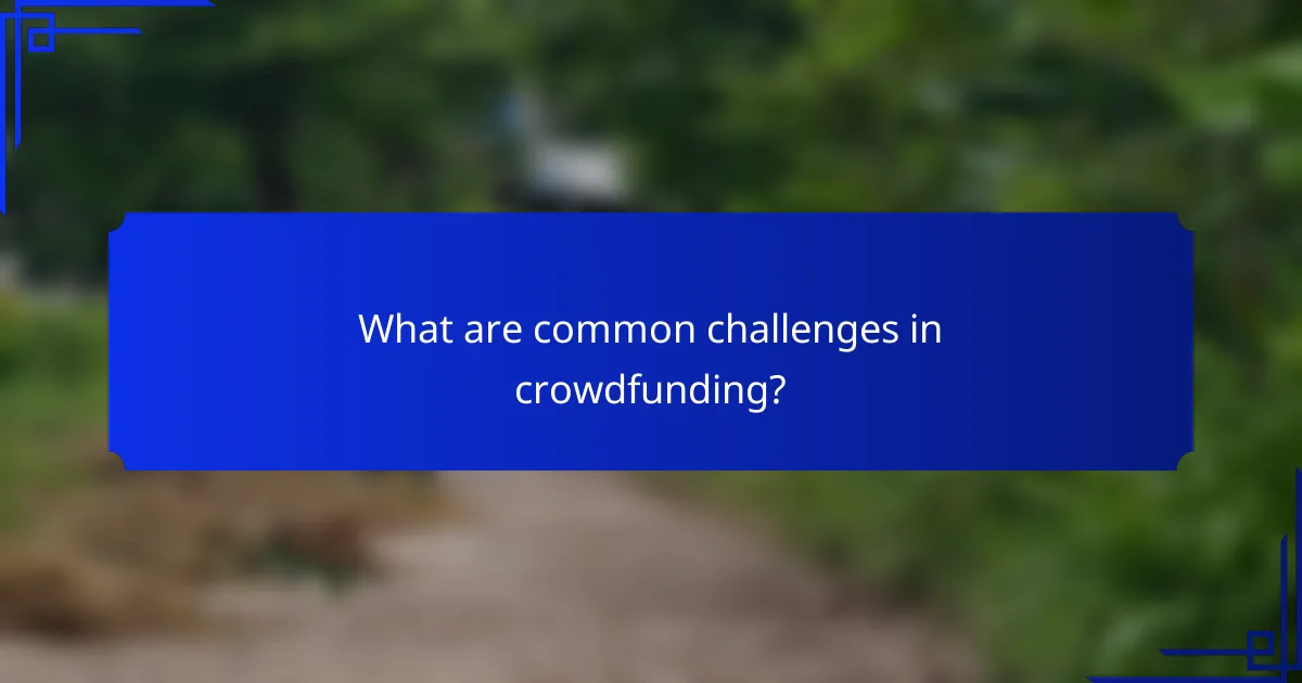 What are common challenges in crowdfunding?