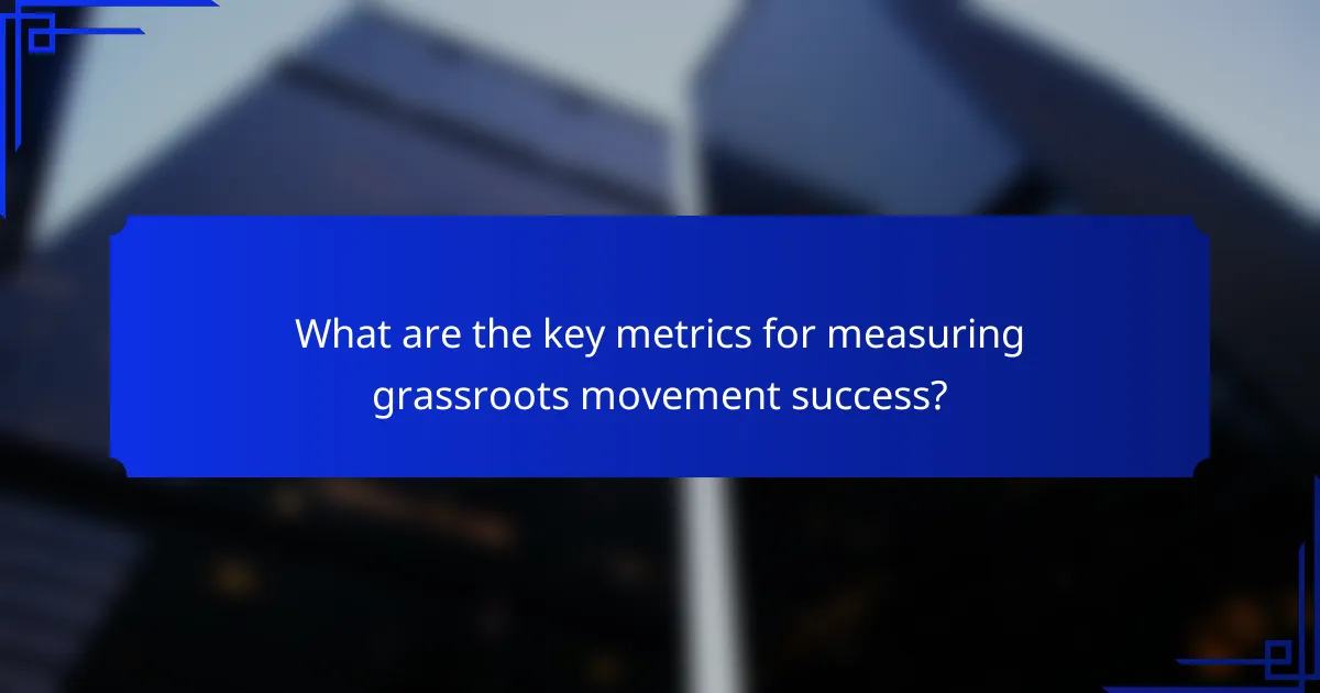 What are the key metrics for measuring grassroots movement success?