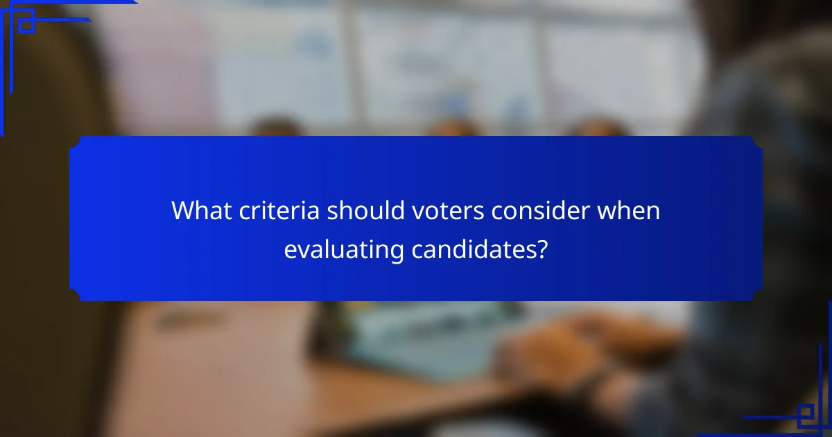 What criteria should voters consider when evaluating candidates?