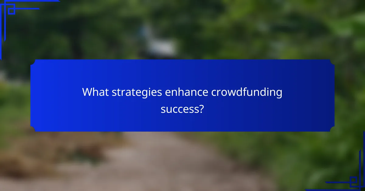 What strategies enhance crowdfunding success?